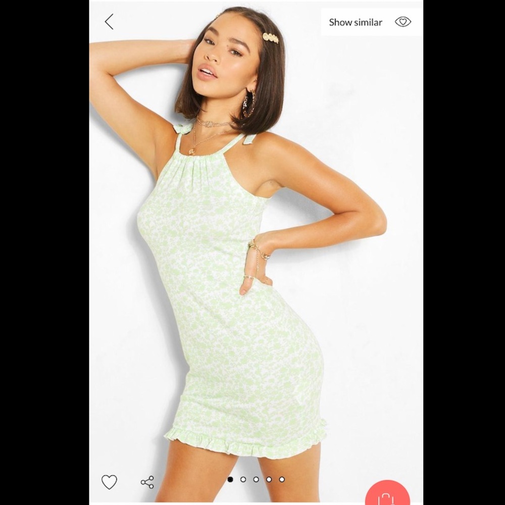BooHoo Floral Ruffle Dress - Picture 2 of 7